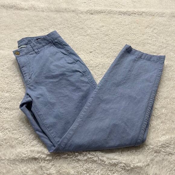 Bonobos Other - Bonobos Mens Straight Leg Cotton Pants in Blue Flat Front Sz 30x32 Preppy Casual